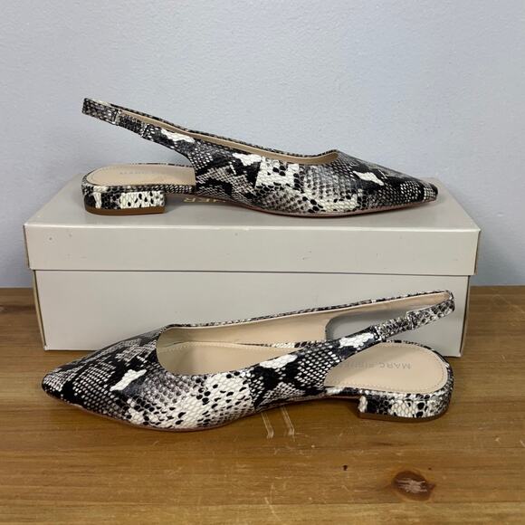 New Marc Fisher Fina2 Slingback Flats in Black Multi Women's Size 8 - Picture 9 of 10